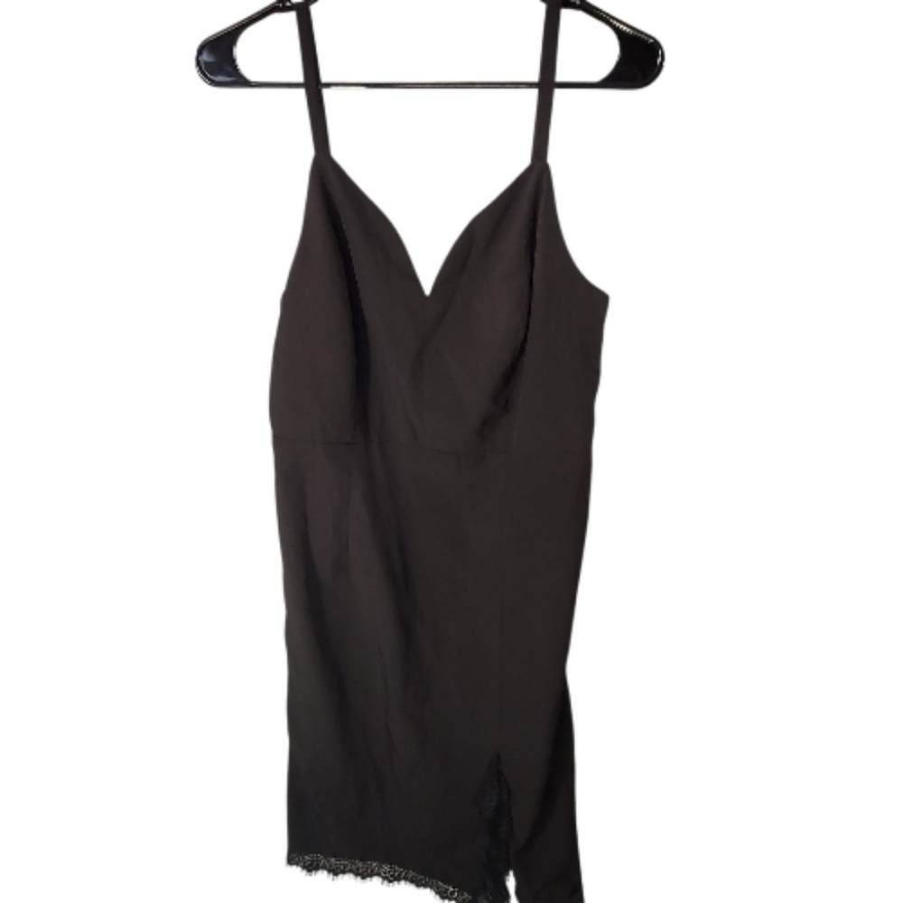 Grace Karin Black Slip with Lace Trim Ptp 19"